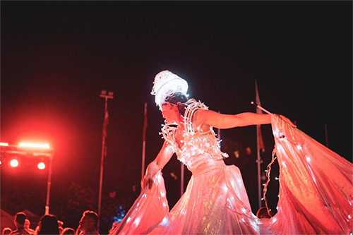 Entertainment with evening shows at Pappasole Camping Village