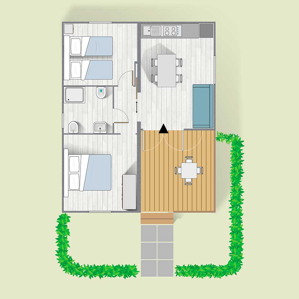 Piantina del Bungalow Prestige del Pappasole Camping Village