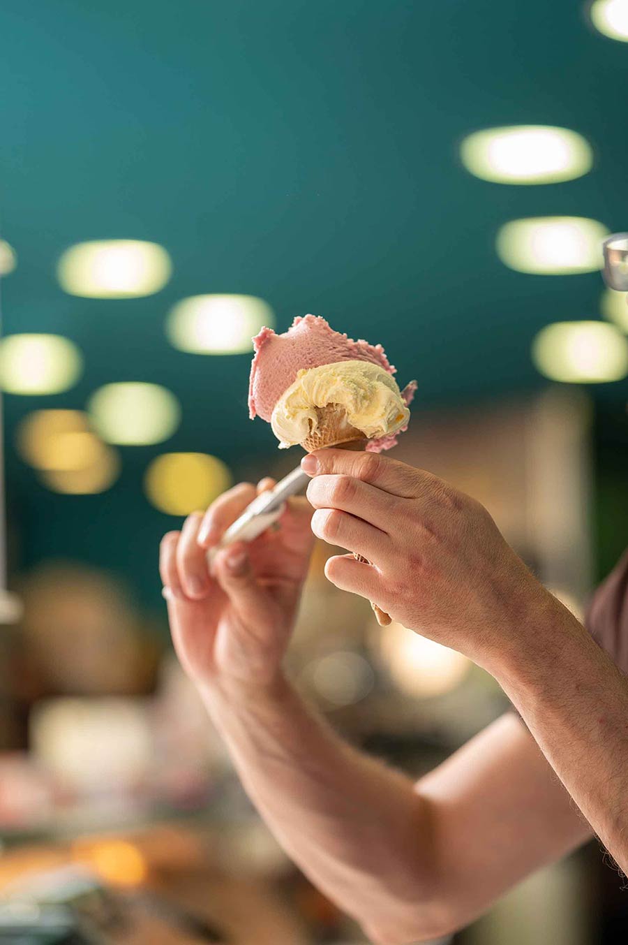 Hausgemachtes Eis in der Bar Pappasole