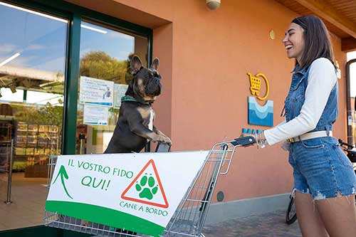 Ragazza che fa la spesa al Supermercato del Pappasole Camping Village